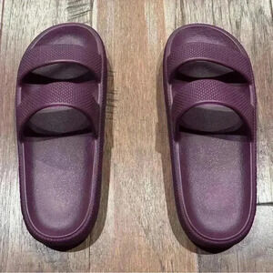 Victoria’s Secret! New! LRG 9/10 PINK Double Strap Purple Pillow Slides 26881454